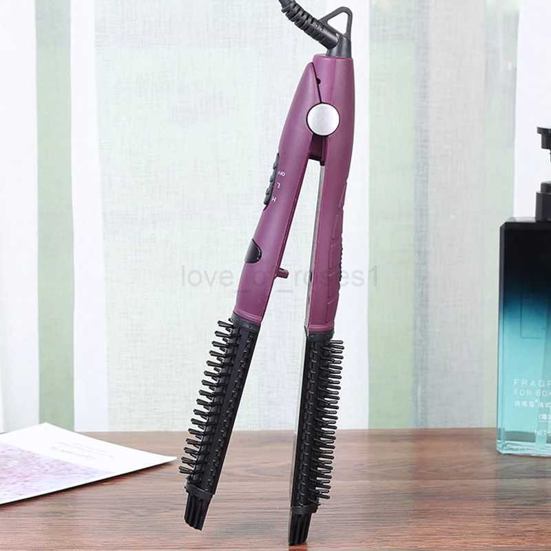 2 in 1 Ceramic In Styler Ionic Styler Hair Straightener Curling Iron Hair Wand Brush Iron Volumize Flat Irons CombM240709