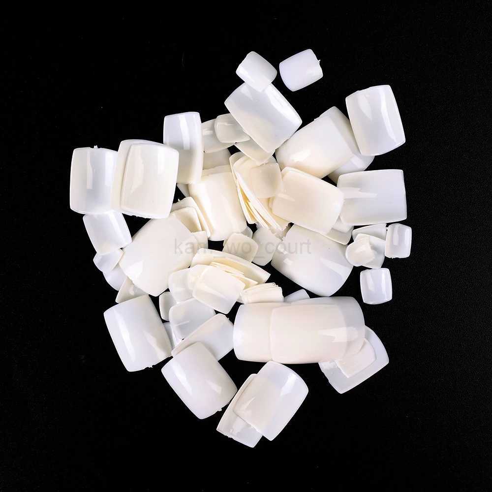 100pcs Artificial Square False Toe Nails Natural White Clear Full Cover Fake Toenail Acrylic Foot Nail Art Tips Manicure ToolsZ240709