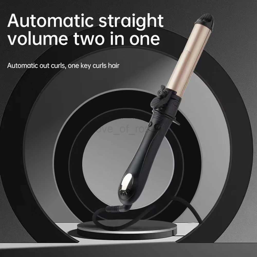 Automatic Rotation Hair Curler Straight Coil Two-In-One Straight Hair boardstick Electric Lazy Curling Perm LCD Digital DisplayZ240709