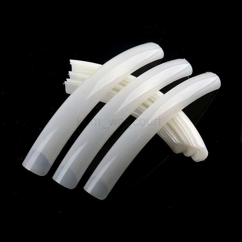 10Pcs Extra Long Stiletto False Nail Tips Half Cover Clear Natural Acrylic Tip Beauty Salon DIY Manicure Supplies Fake NailsM240709