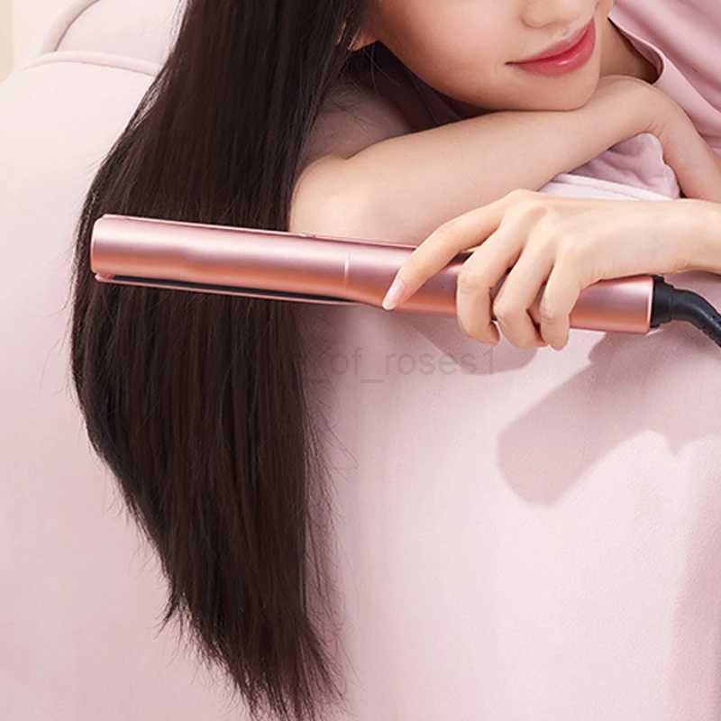 Professional Hair Straightener Ceramic Flat Iron Arc Hair Curler Curling Iron 2 in 1 Straightener Curler Styling Tool PinkM240709