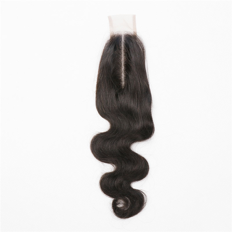 Peruvian Human Hair 3 Bundles With 2X6 Lace Closure Body Wave 4 PCS/lot Middle Part 10-30inch Natural Black