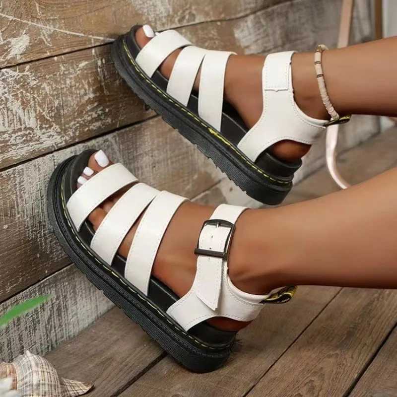 Summer Sandals for Women, Flat Platform Beach Large Size, High Heels, Black Fashion Sandals, Sonake Shoes, 2024 Collection, H240709
