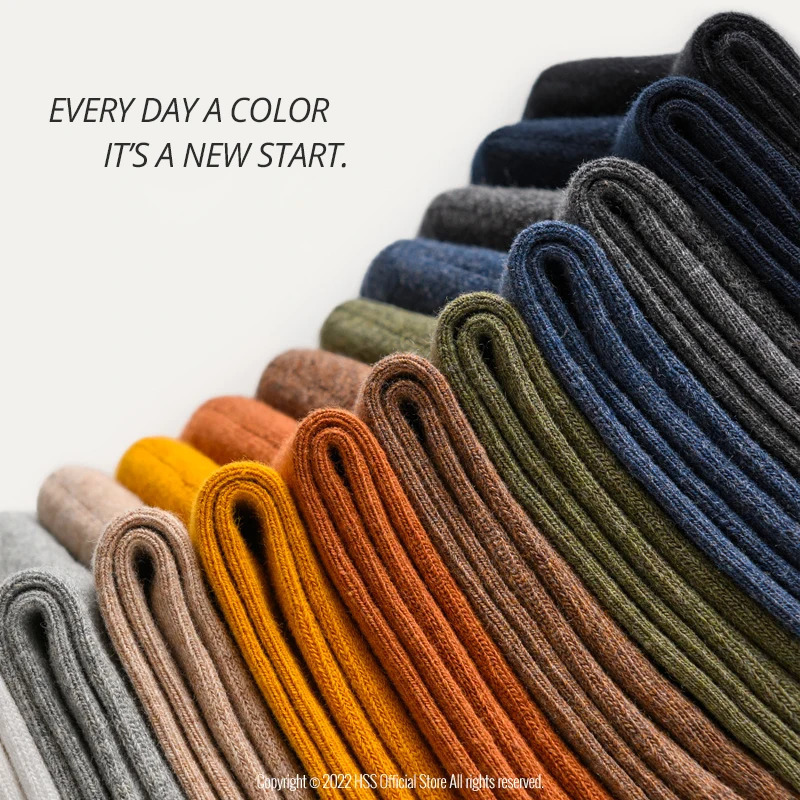 HSS 95% Combed Cotton Socks Men Business Dress Long Socks Soft Breathable Spring Summer Colorful Sock For Man 5Pairs/Lot 240703