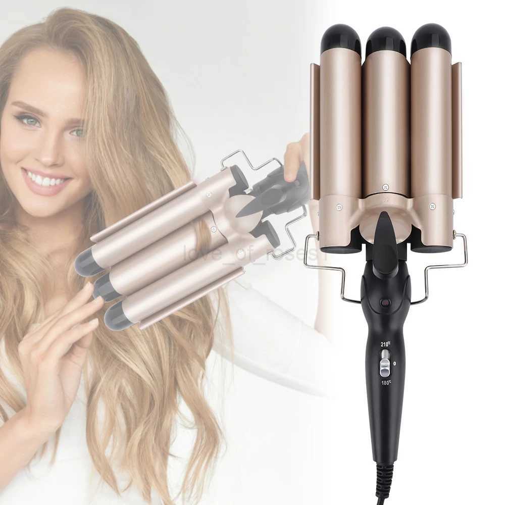 3 in 1 Curling Iron 25/32mm Heats Up Fast Tourmaline Ceramic Triple Barrels Beach Waves Curling Iron Roll Hair Styling ToolM240709