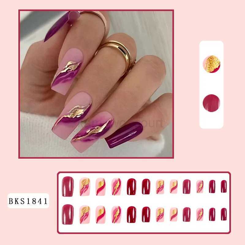 24 PCs Short French Minimalist Stripes with 1 Jelly and 1 Nail FileM240709