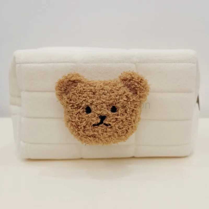 Portable Cute Bear Baby Toiletry Bag Make Up Cosmetic Bags Diaper Pouch Baby Items Organizer Reusable Cotton Cluth Bag for MommyCL240708