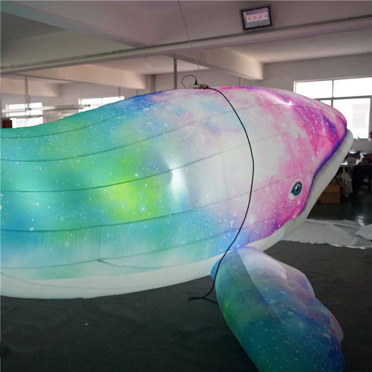 5 m Length Colorful Giant Inflatable Whale With LED Strip For City or Party Show Decoration 26562