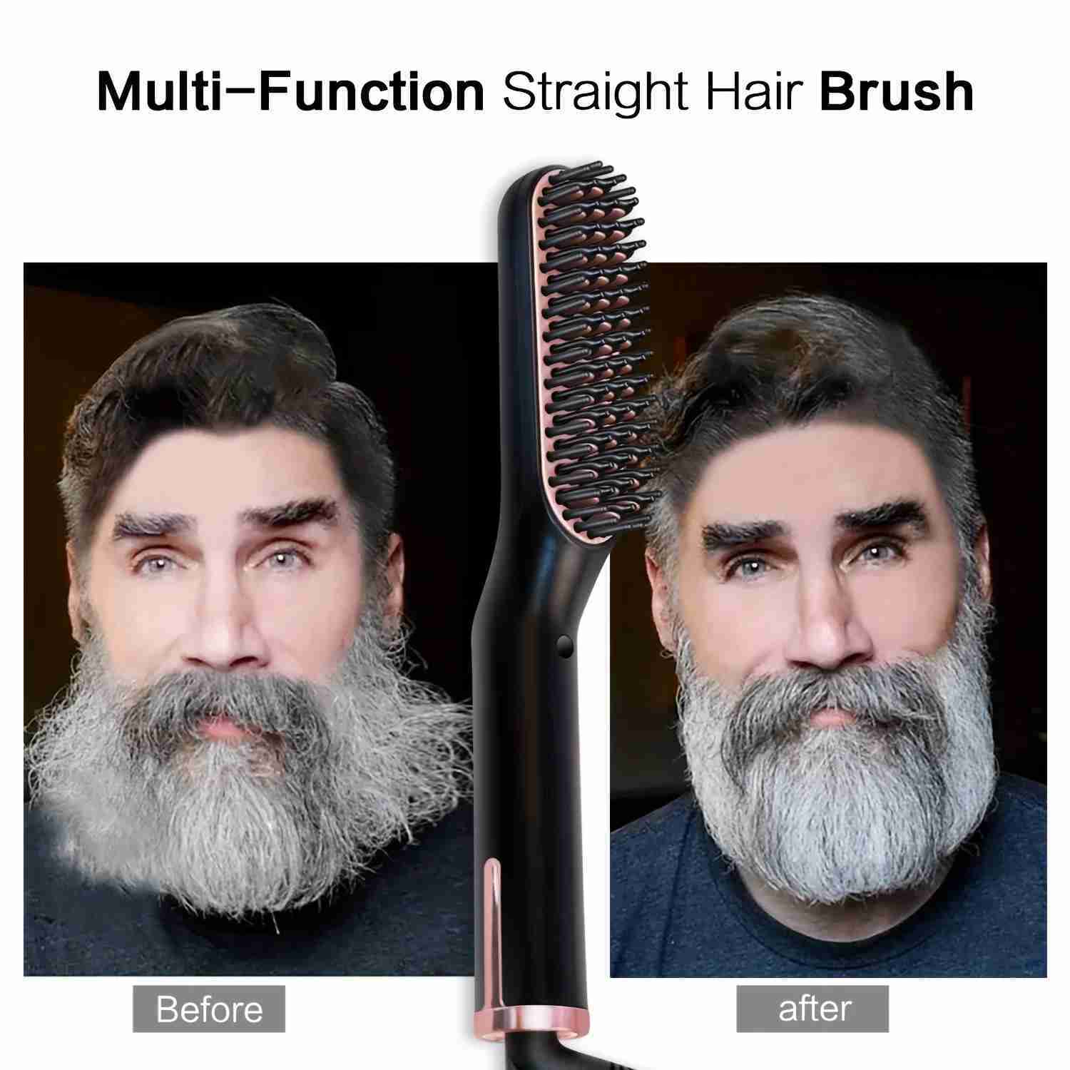 Beard Straightener for Men Electric Hair Straightening Brush Fast Heated Beard Straightening Comb Portable Hair Styling BrushM240709