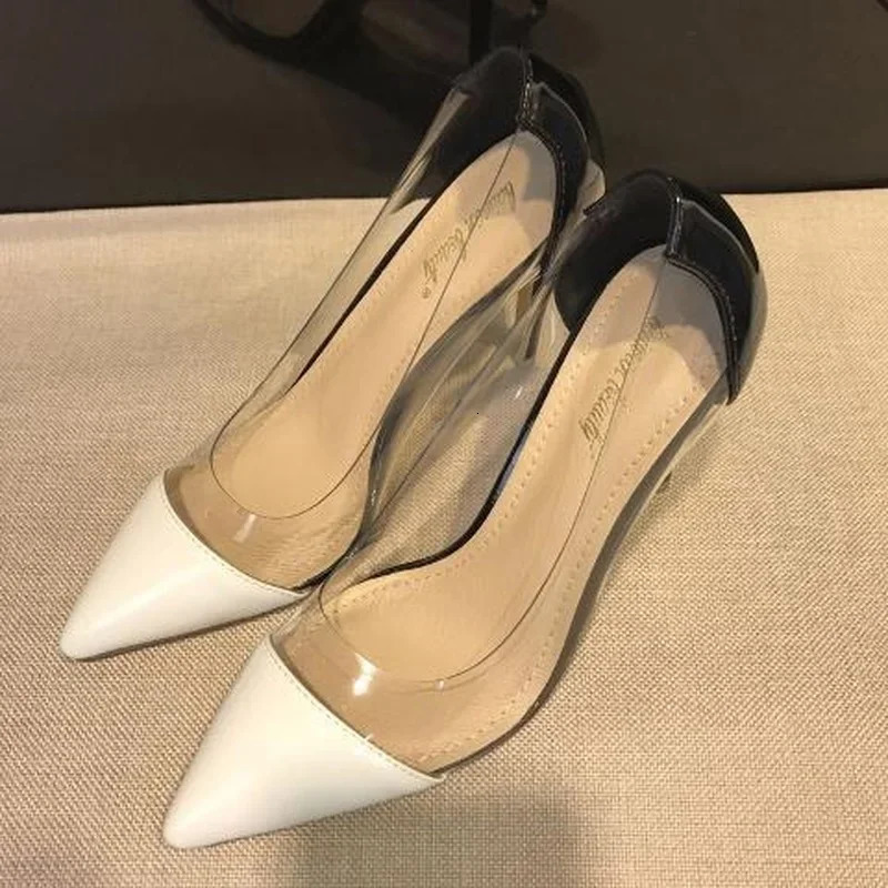 Women Pumps PVC Transparent High Heels Sexy Pointed Toe Leopard Grain Party Shoes Lady Thin Heels Pumps Size 40 240708