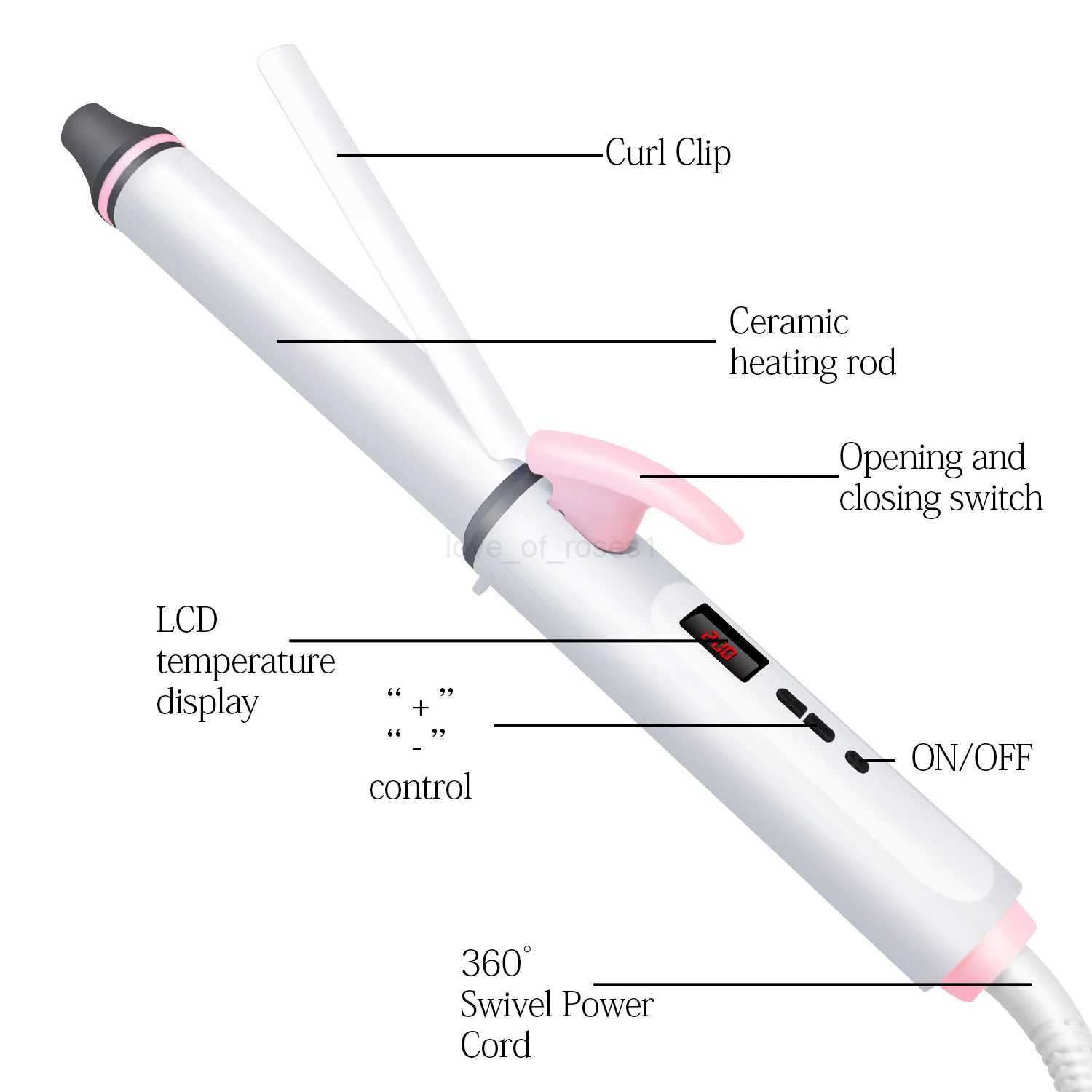 professional 1 inch curling iron Hair waver Flower Cone Ceramic curling wand roller beauty Salon Hair CurlersM240709