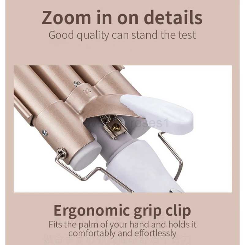 Curling Iron Ceramic Triple Barrel Curling Wand Hair Styling Tools Multifunction Hair Curlers ElectricEU PlugZ240709