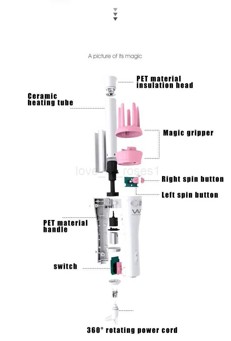 2way rotating curling iron Automatic Ceramic Hair Curler best hot tools curling iron magic hair ironhair curling wandM240709
