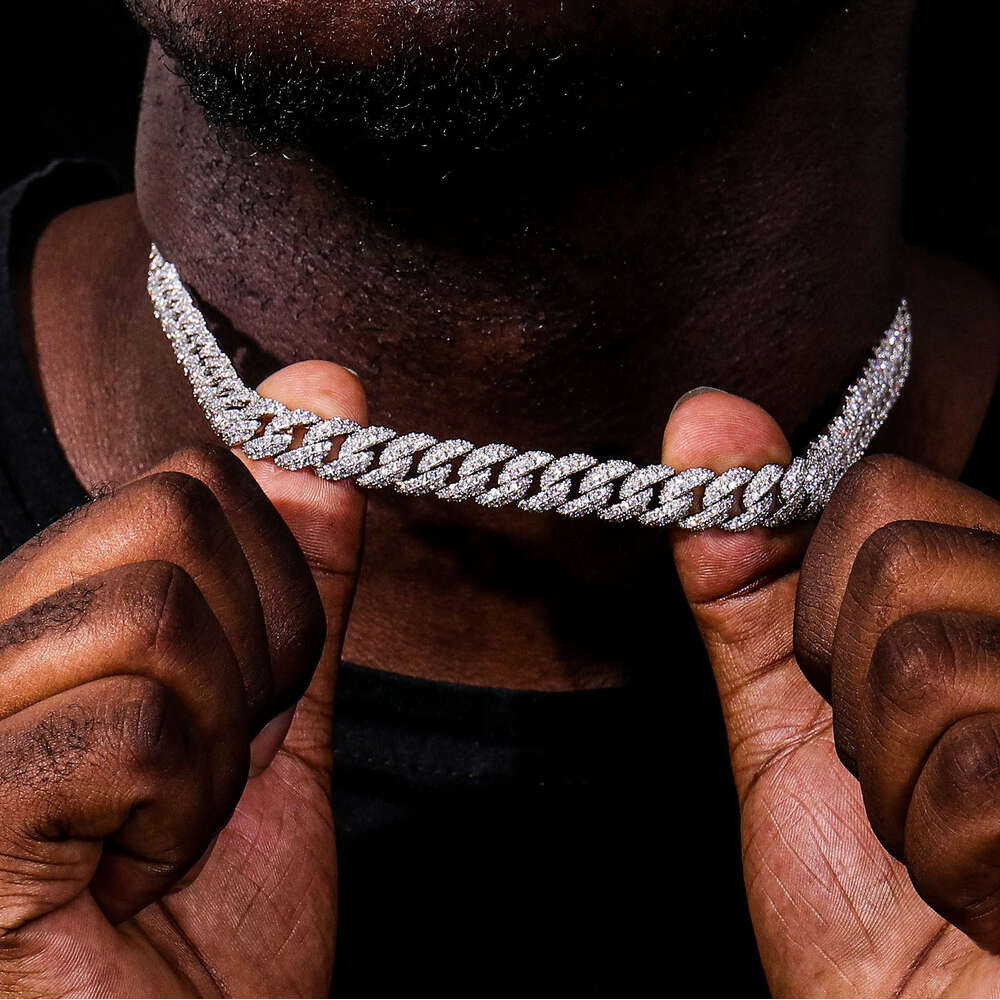 Sterling Silver 10k 14k Gold Plated Cuban Link Chain Cuban Link Chain Hip Hop Jewelry Cuban Chain Necklace Moissanite Gold Link