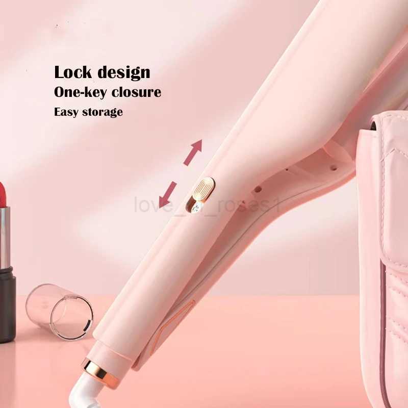 2 Barrel Curling Iron Ceramic Coating Care Hair Roll Splint Fast Heating Electric Salon Styling ToolZ240709