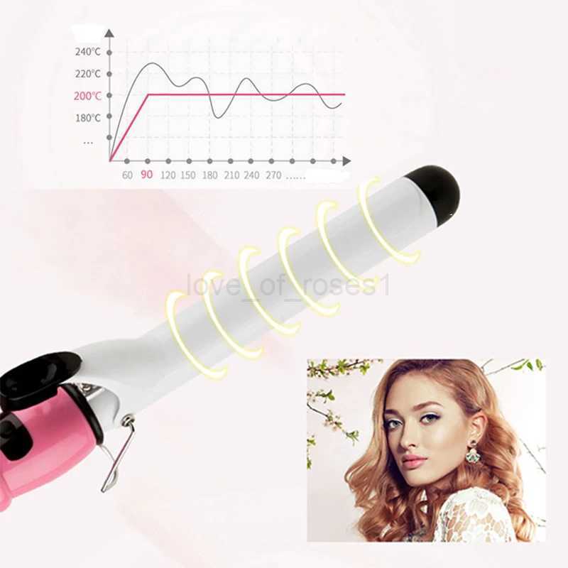 Pink Ceramic Hair Curler Professional Curling Iron Fast Curly Hair Iron Big Wave Wand Roller 22mm/25mm/28mm/32mm Styling ToolsM240709
