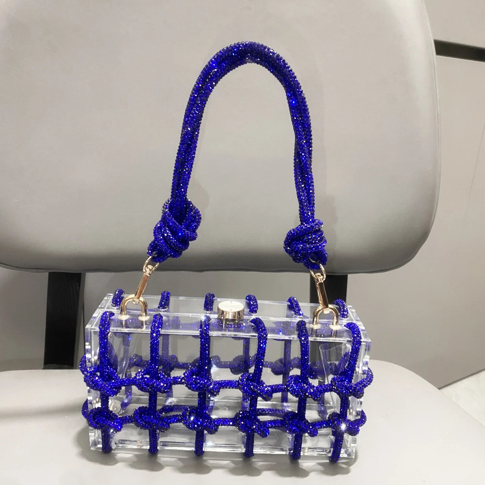 Rhinestones handmade Evening bag silver Crystal handmade Bags for Women Purses and Handbags Luxury Designer banquet bag 241031
