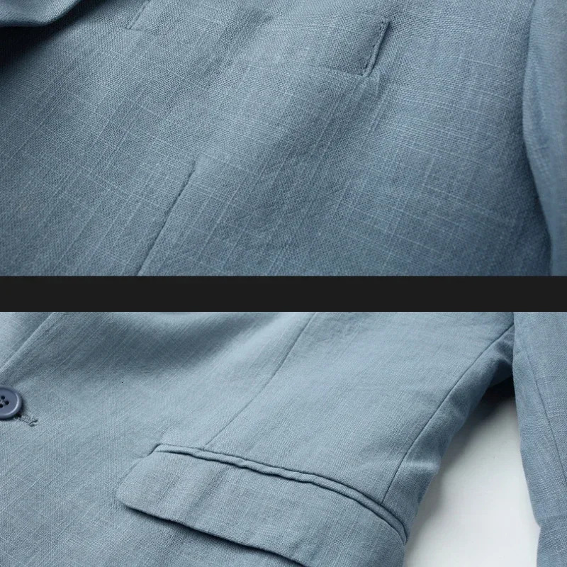 Mens COTTON Linen Casual Blazer Slim Fit Suit JacketSuitable for Spring and Autumn Polyester Lining Plus Size M-6XL 240626