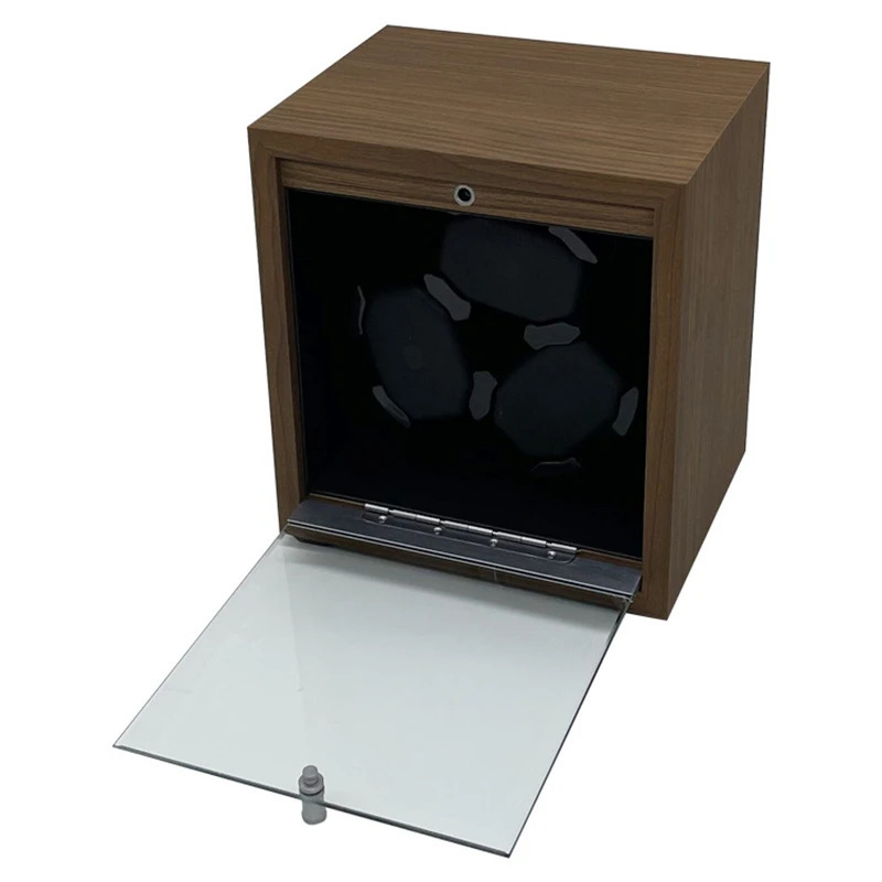 Watch Winder for Automatic Watches Box Storage Dustproof Mechanical Watch Case Black Walnut Wood Safe Mata Box LED Ambient Light 240627