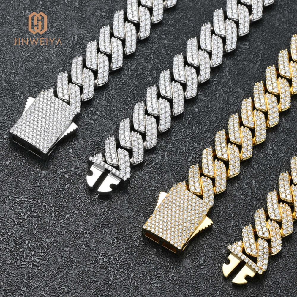 Jwy Mens Womens Iced Out Cuban Chains Cz Brass Chunky 18k Plated Necklace 16mm