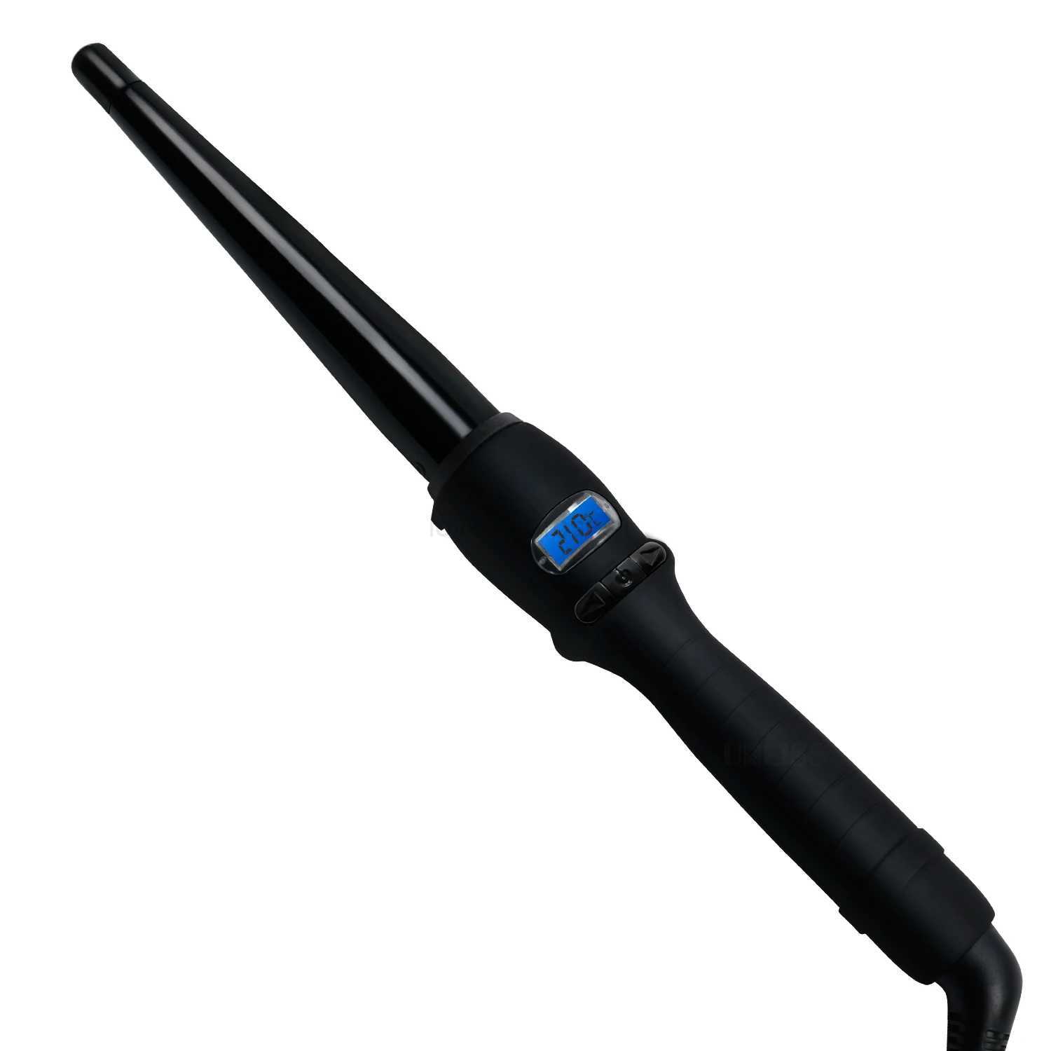 Professional Curling Iron Wand Ceramic 1/2-1 Inch Tapered Hair Curling Iron LCD Display 2 Heat Setting Dual Voltage Hair stylerM240709