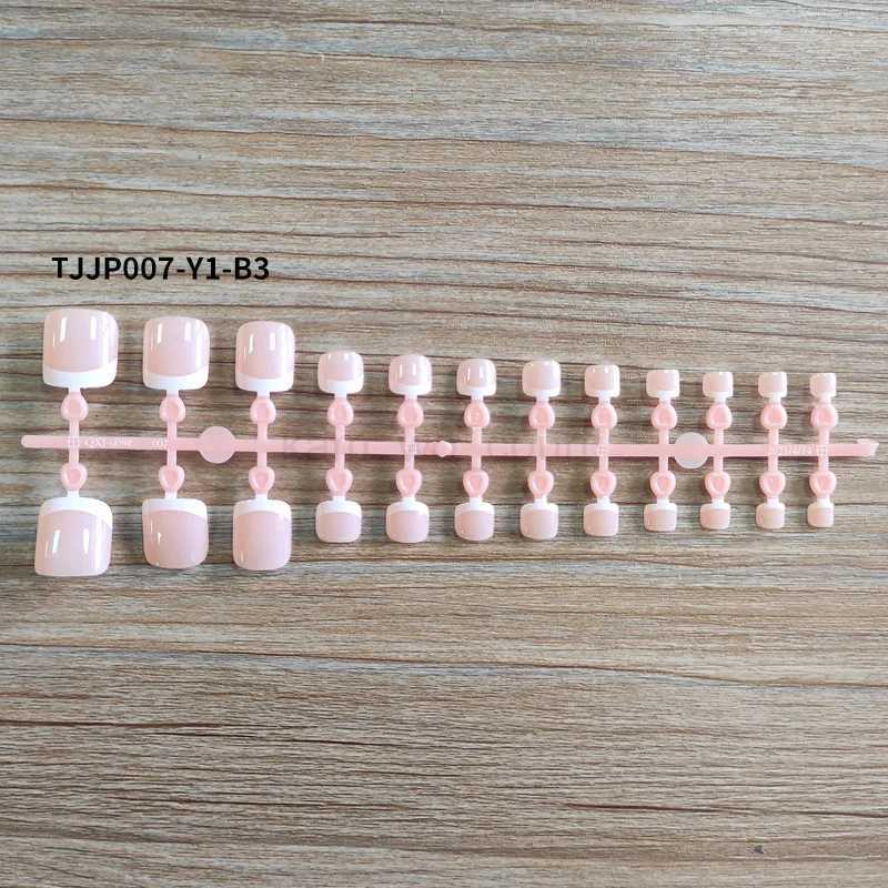 Classic False French Square Toes Nails Nude Nature Fake Toes Nails Exquisite Feet Nail Tips Faux Ongles Pieds Press On ToenailsM240709