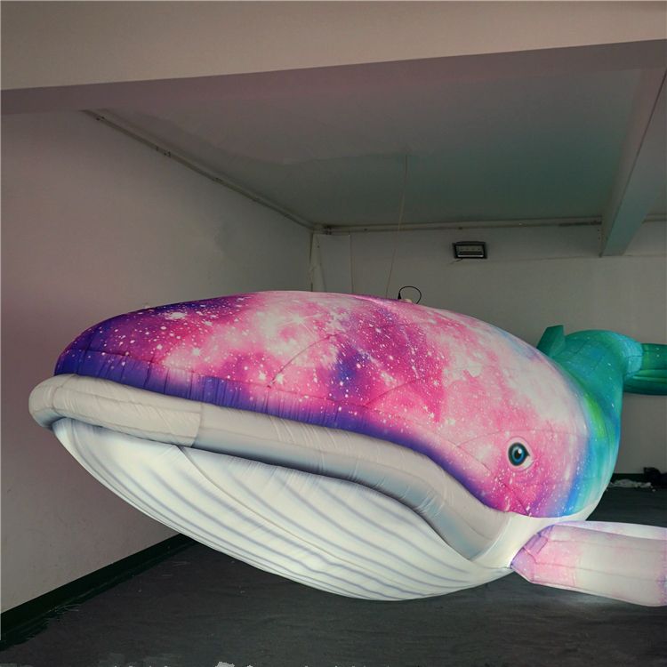 5 m Length Colorful Giant Inflatable Whale With LED Strip For City or Party Show Decoration 26562