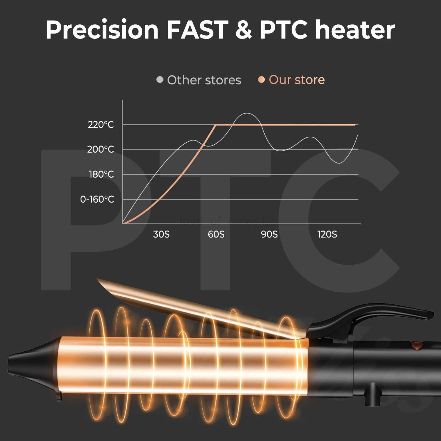 1 Inch Curling Iron Curling Wand with Ceramic Coating Barrel Professional Hair Curling Iron Dual Voltage Curling IronM240709