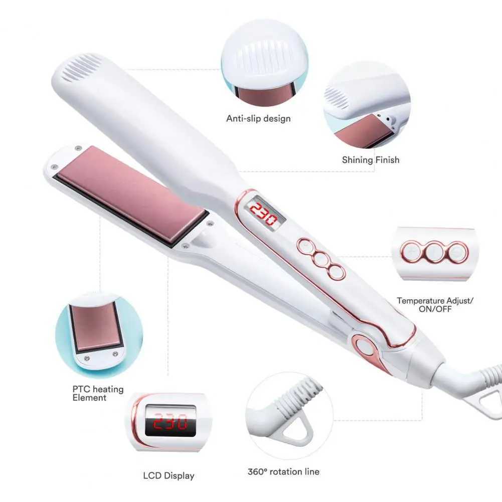 New Arrival Infrared hair straightener portable fast heating dual-use tourmaline ceramic wireless hair straightener Z241022