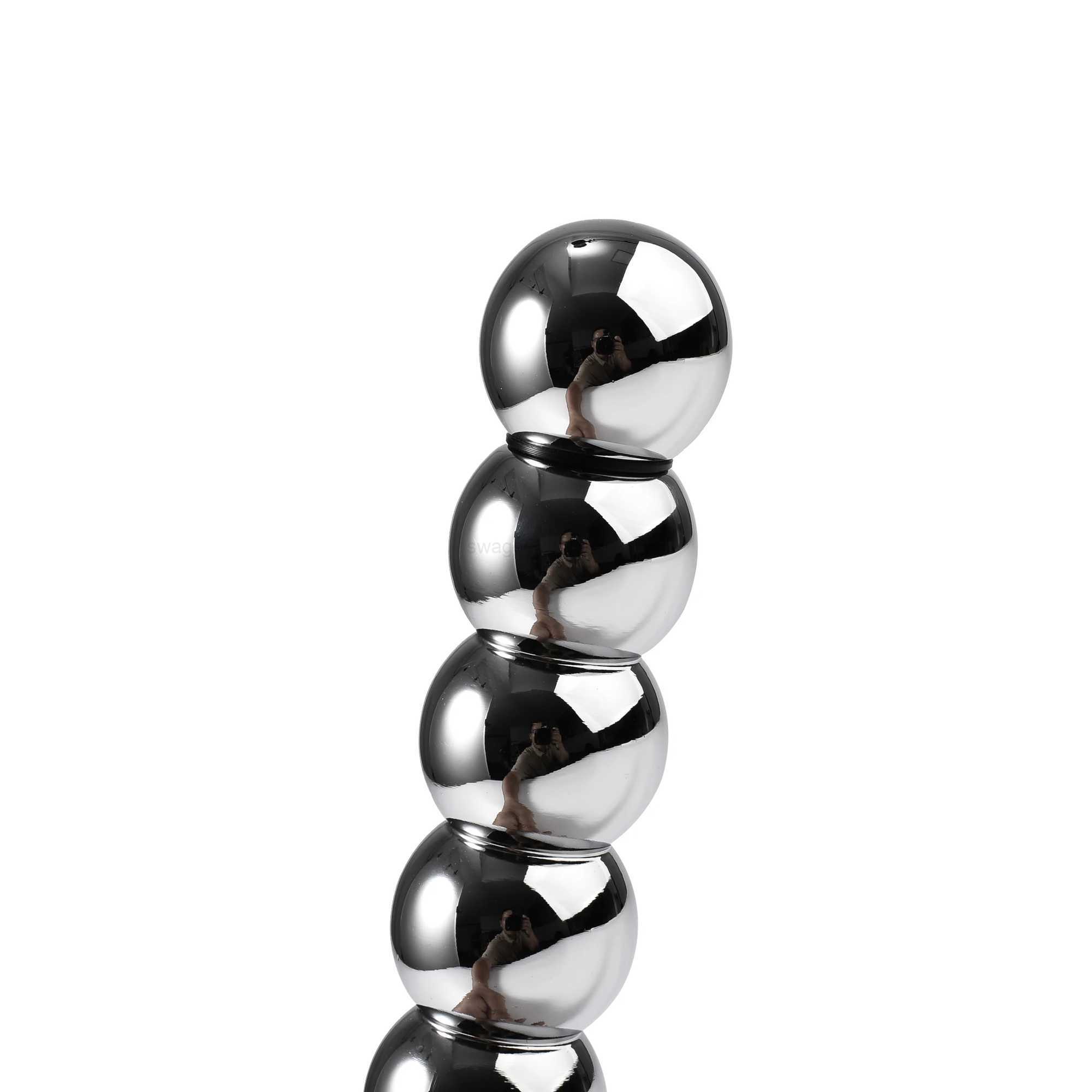 Electric Shock Metal Butt Plug Bi-polar Electro Stimulation Large Anal Beads Plug Prostate Massage Vagina Unit Control Sexe ToyB240708
