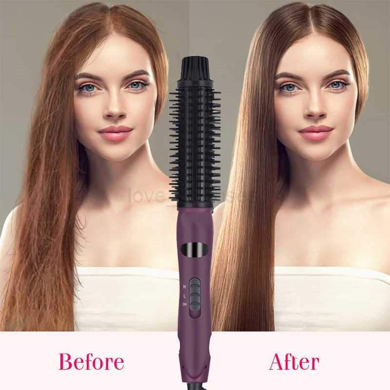 2 in 1 Ceramic In Styler Ionic Styler Hair Straightener Curling Iron Hair Wand Brush Iron Volumize Flat Irons CombM240709
