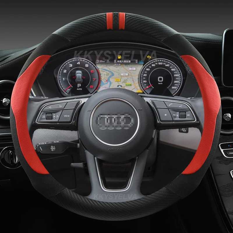 Steering Wheel Covers Car Steering Wheels Cover 38cm 15 For Audi A1 A2 A3 A4 A5 A6 A7 A8l Q2 Q3 Q5 Q7 S1 S2 S3 Sportback Avant Auto Accessories R24070