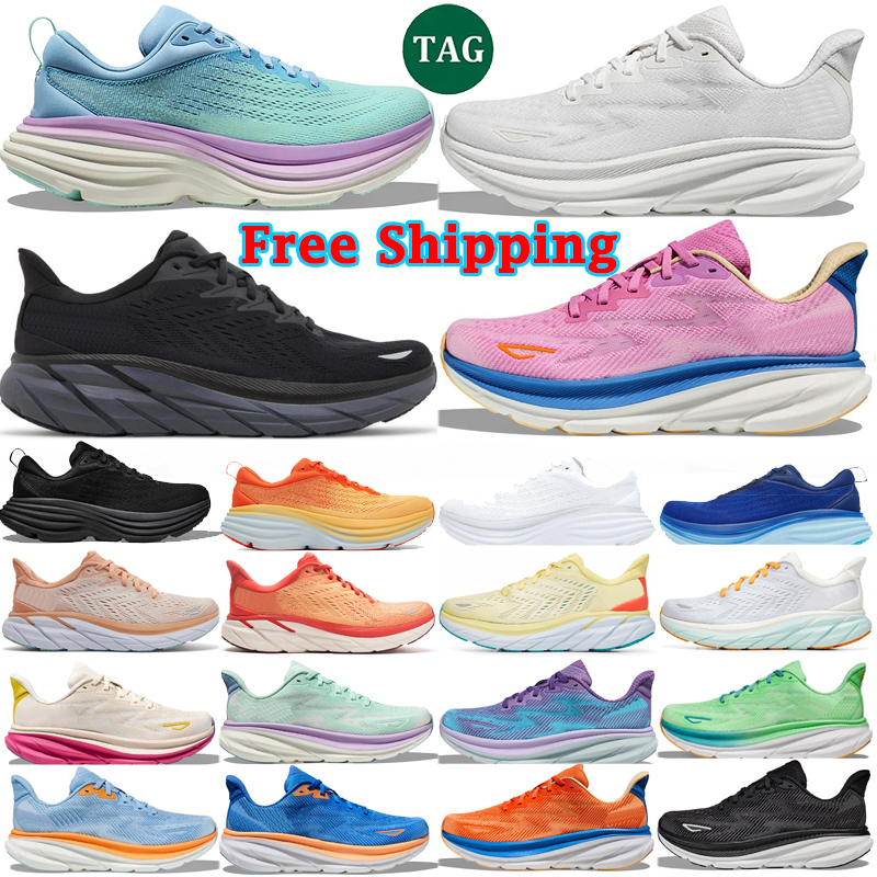 Free Shipping Bondi 8 Clifton 9 Kawana running sneak h designer shoes for women men triple black white pink blue grey purple mens womens outdoor sports