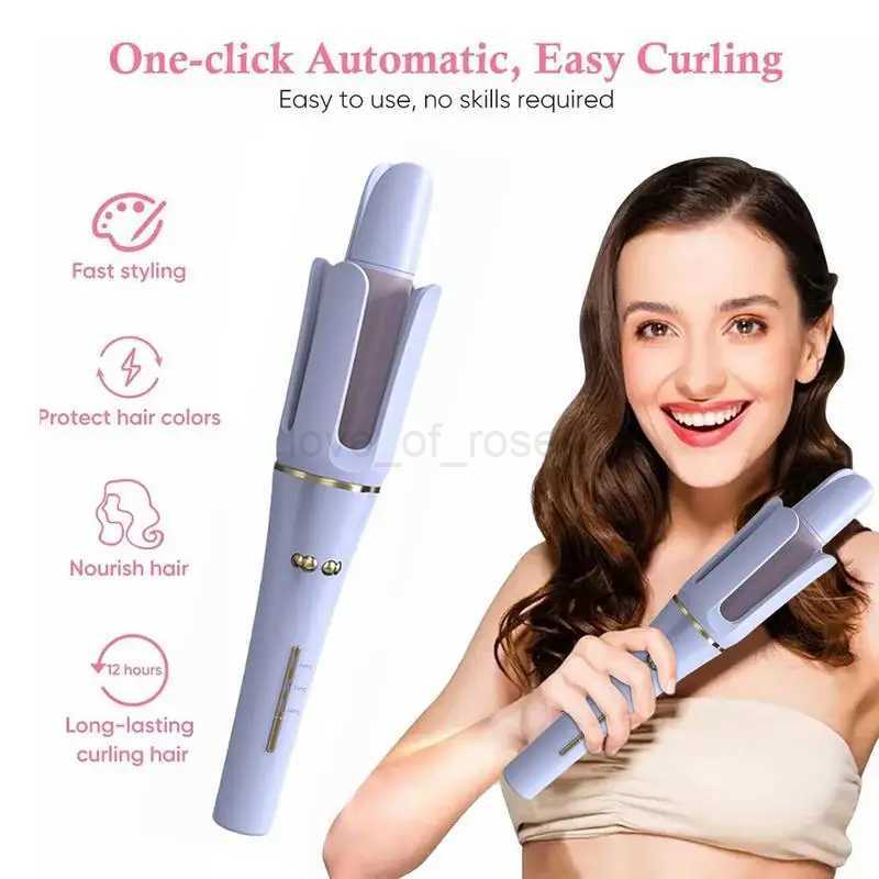 Automatic Curling Wand | Hair Wand Curler | Professional Fast Heating Auto Off 3 Temps Settings Ceramic Barrel Self Curling HairZ240709