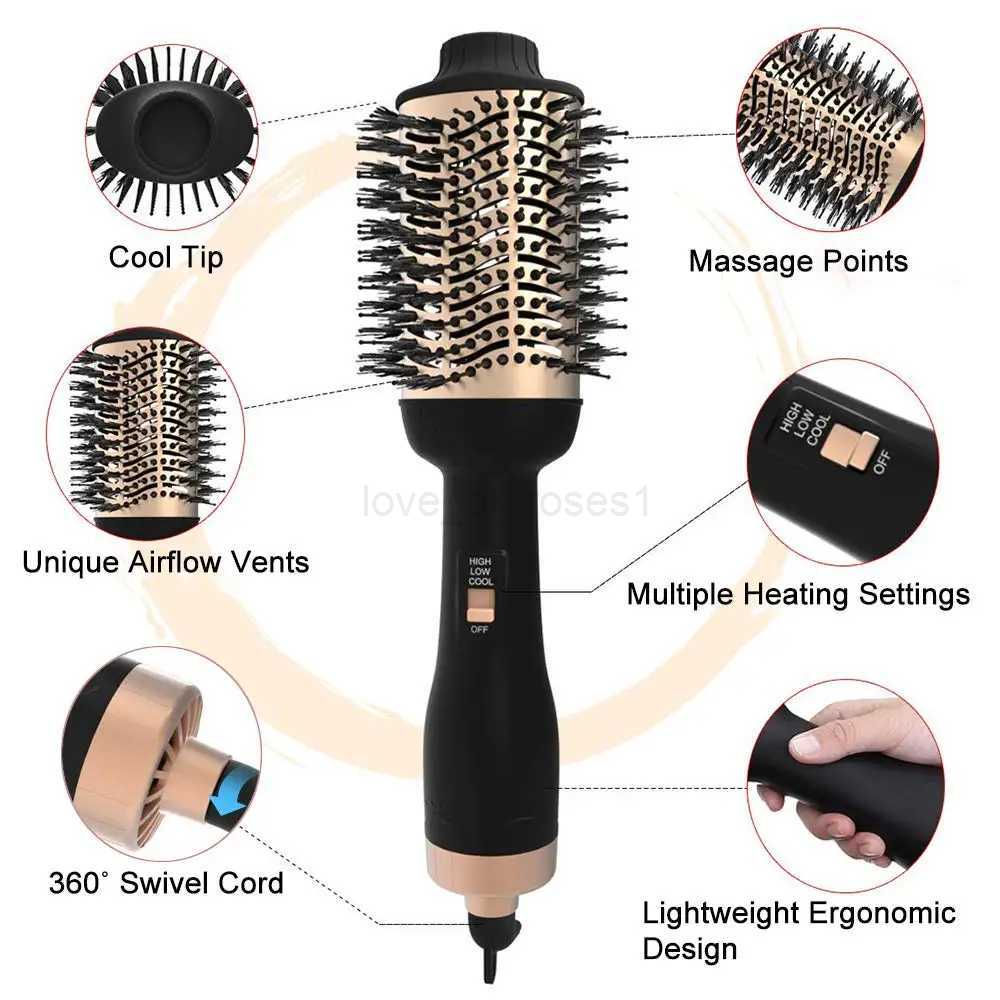 Hair Dryer Brush One-Step Hair Dryer Premium Hot Air Brush With Negative Ion Generator 4 in 1 Hot Air Brush with Fast DryingM240709