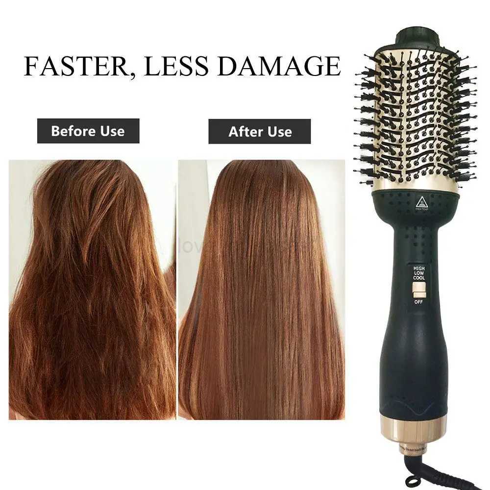 Hair Dryer Brush One-Step Hair Dryer Premium Hot Air Brush With Negative Ion Generator 4 in 1 Hot Air Brush with Fast DryingM240709