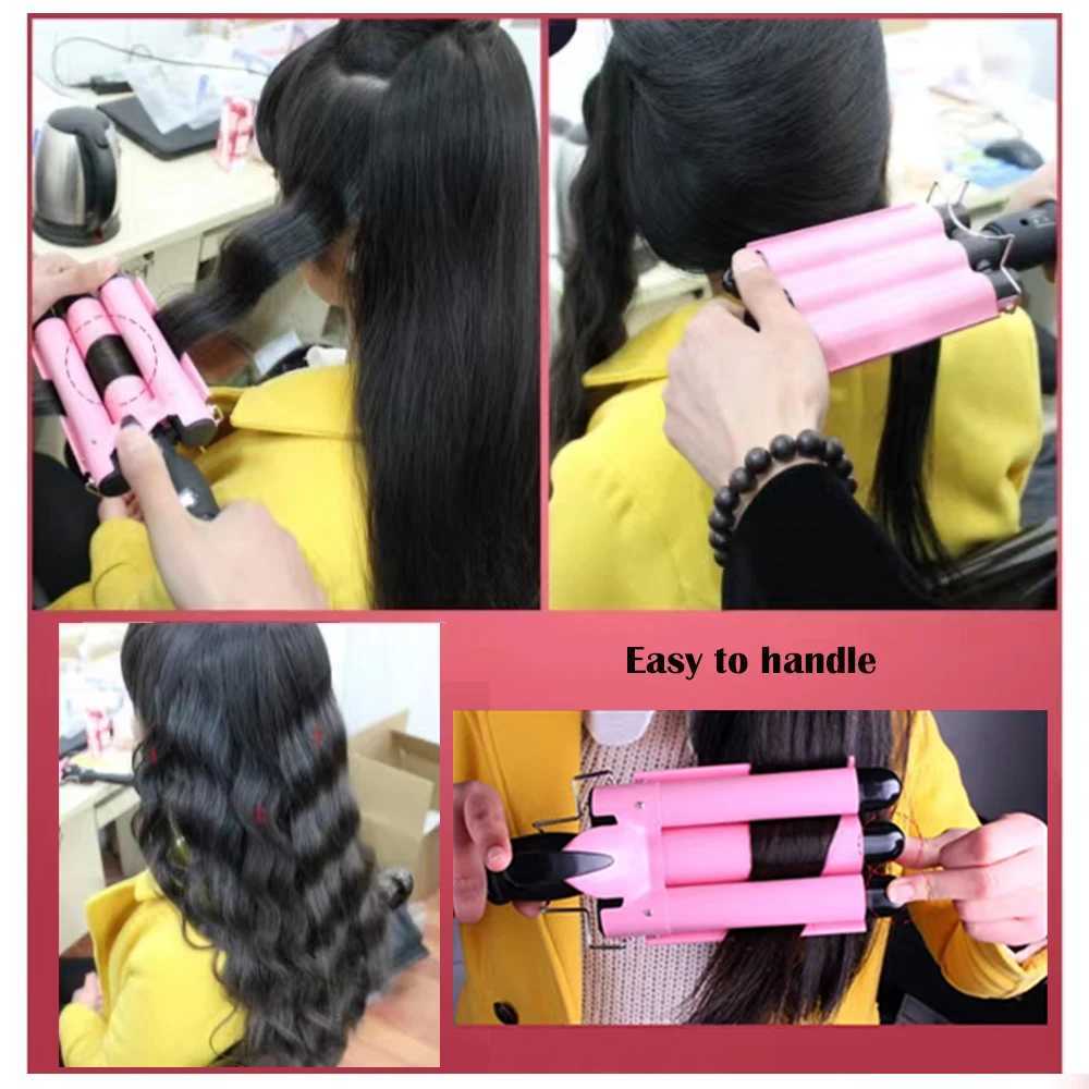 New Arrival Electric curling iron three tube curling iron water ripple hair stylist hair design tool 22mm/25mm hair styling tool Z241022