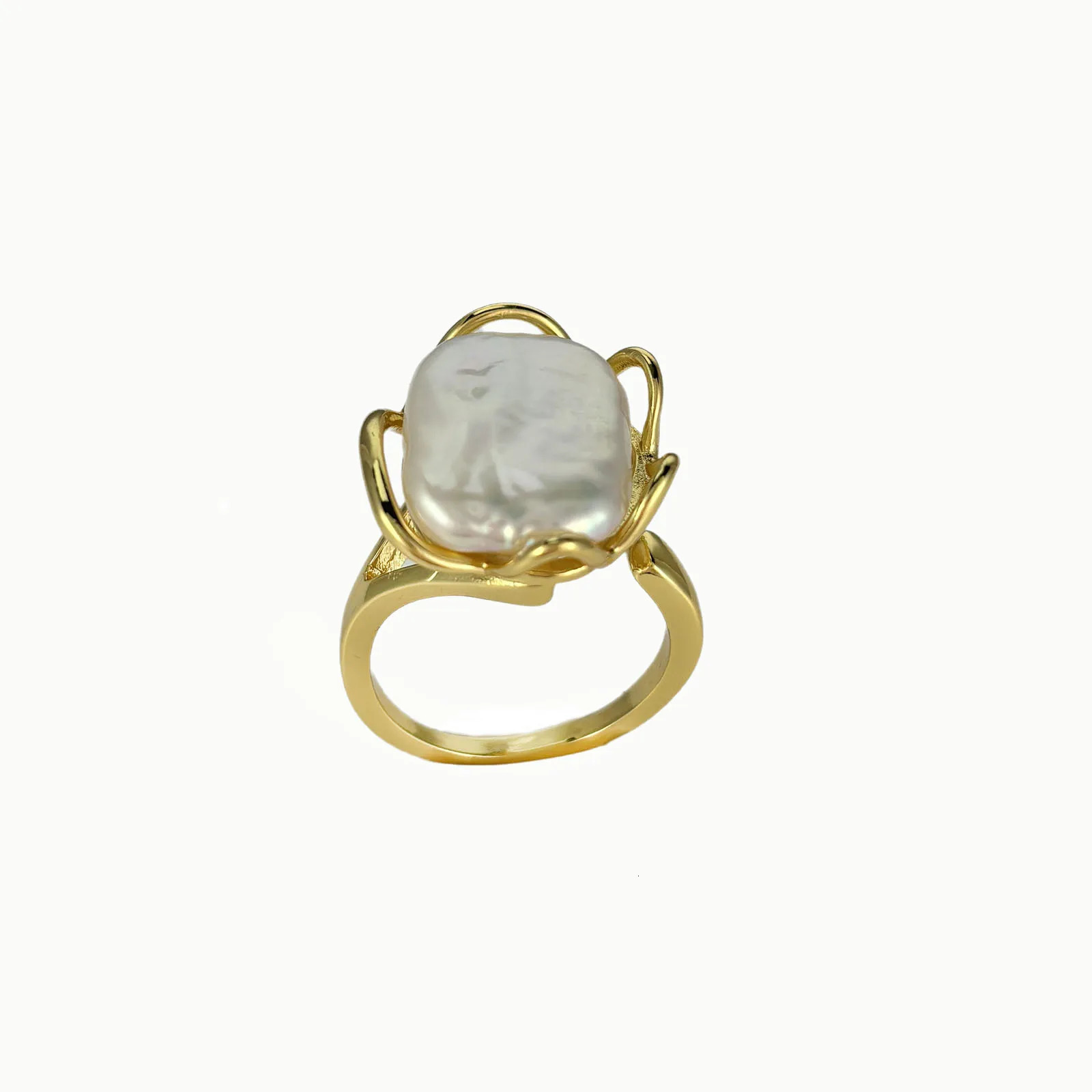 Pearl Statement Ring - Gold Plated with Baroque Pearl 240626