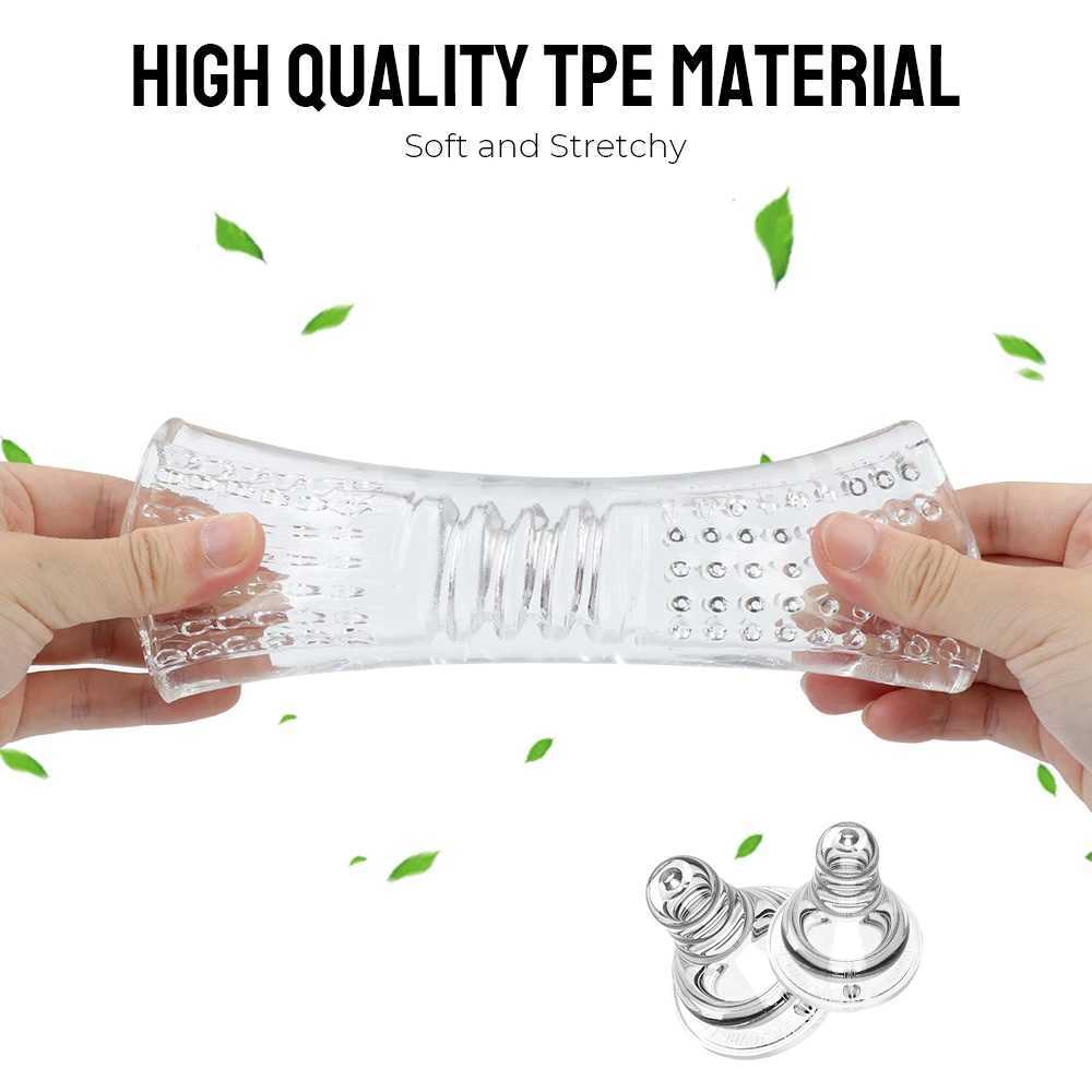 Glans Male Masturbator Cup Transparent Suction Penile Pump for Male Adult 18 Sex Toys Real Anal Cat Vaginal G-Spot StimulatorXJ250319