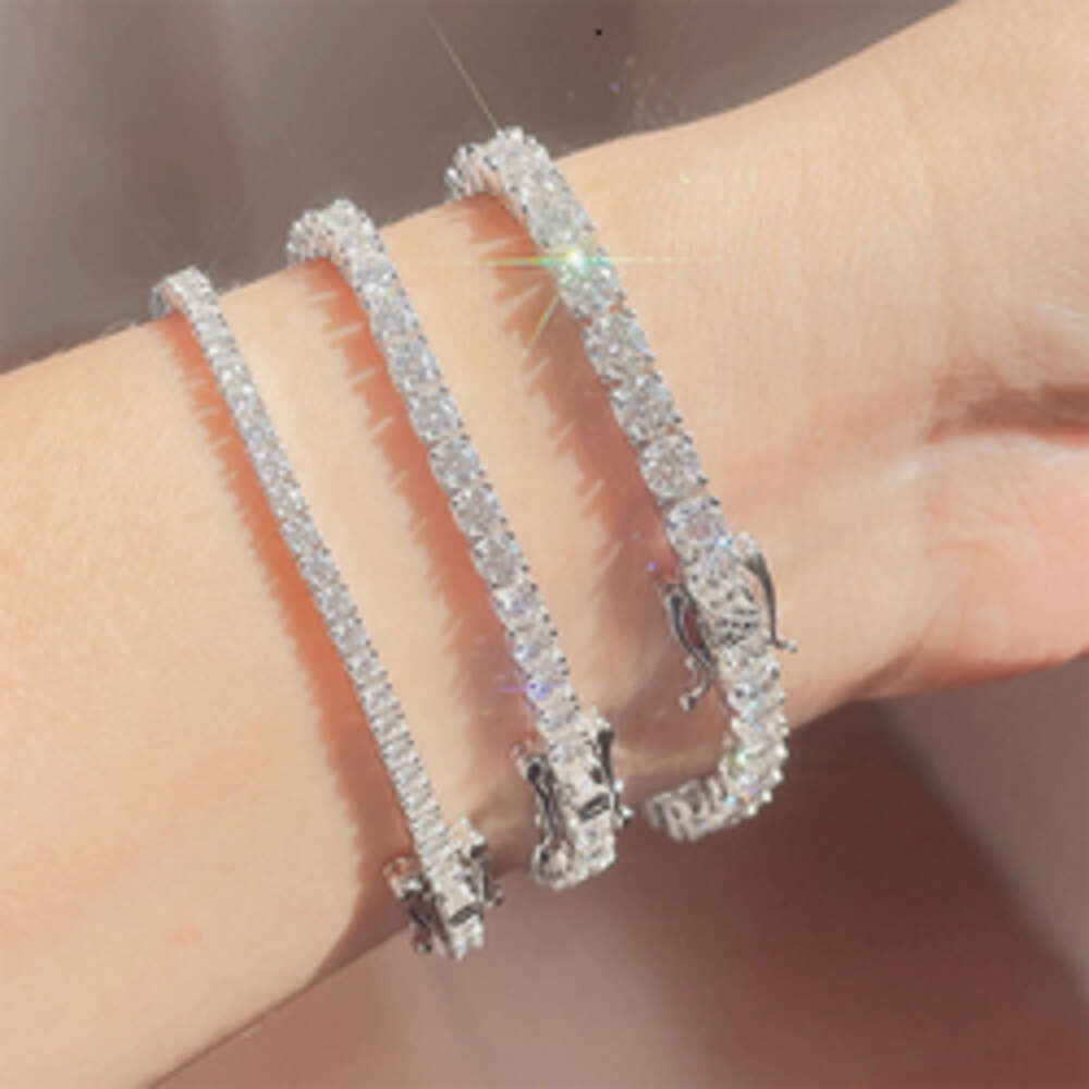 Wholesale Hip Hop Jewelry 3mm 4mm 5mm 6.5mm 925 Sterling Silver Diamond Moissanite Tennis Chain Necklace Bracelet