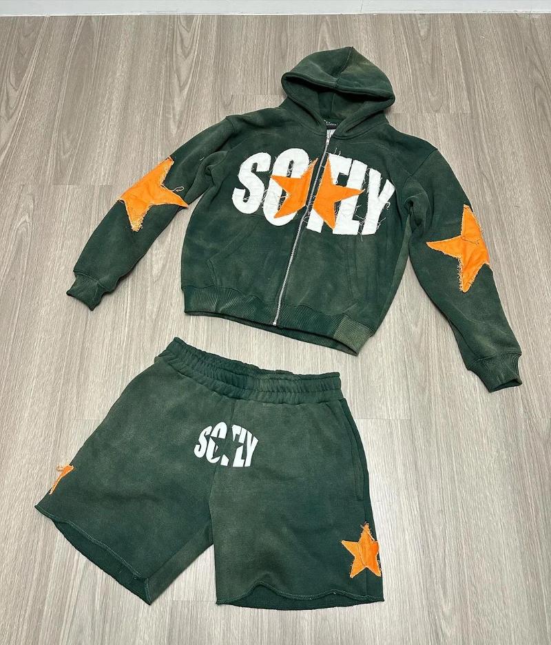 Women's Hoodies American College Style Casual Sports Suit Men's Round Neck Loose Zipper Pullover Sweatshirt And Sweatpants Running Two-piece