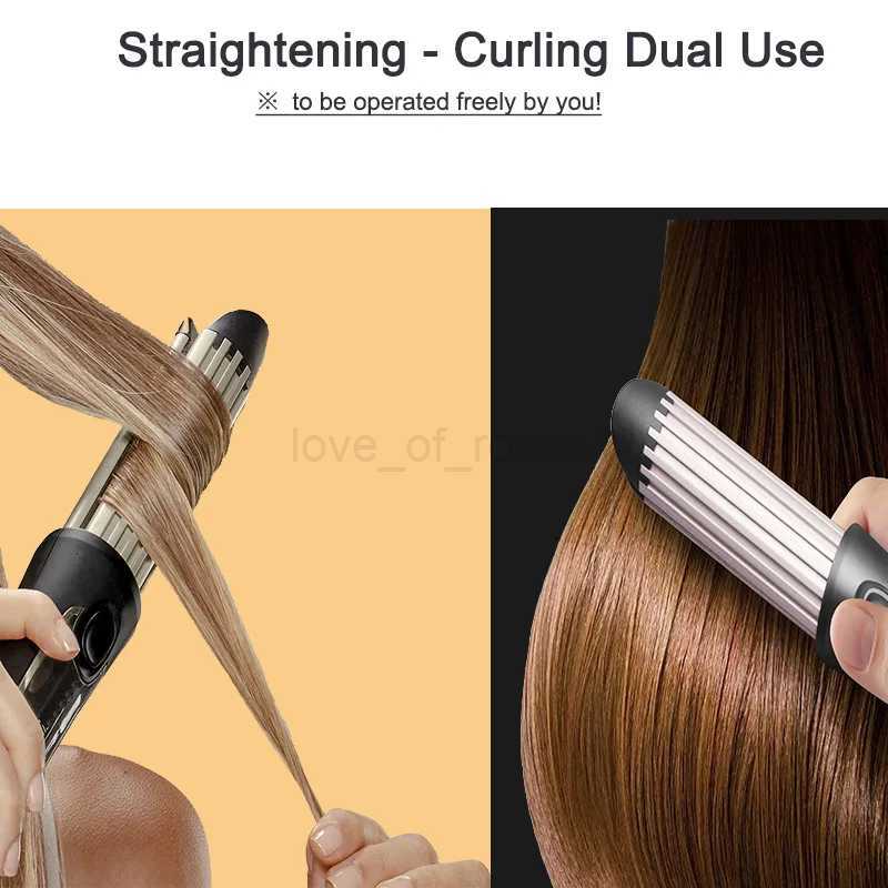 2in1 Cool Air Electric Hair Curling Iron Ceramic PTC Fast Heating 3 Gears Straighten Curling Dual Use Hair Wand With Air DuctingM240709
