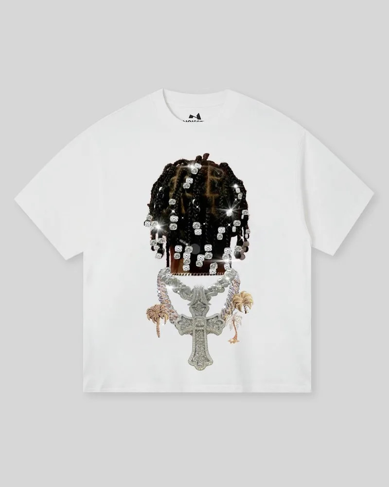 Vintage casual loose black crew neck print short sleeve T-shirt Women Y2k Gothic Harajuku fashion street couple shirt tops 240703