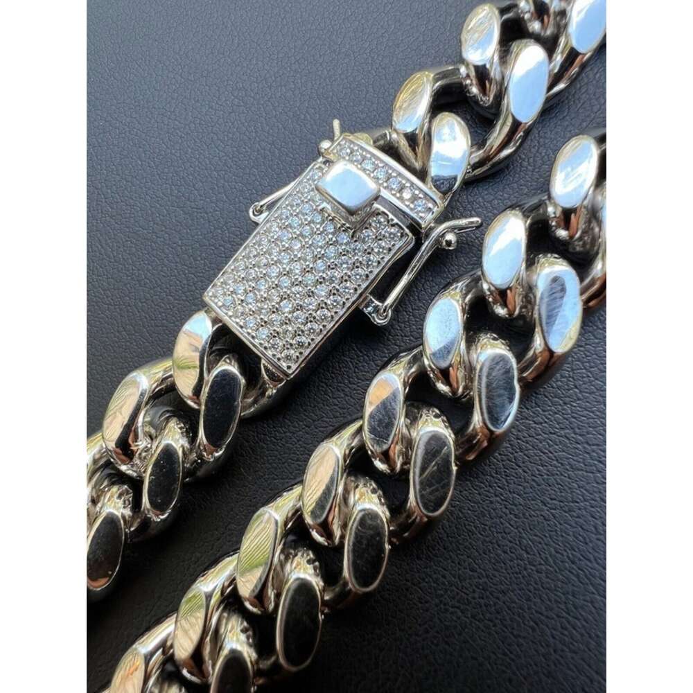 Custom d Vvs1 Bling Miami Iced Out Moissanite Cuban Link Chain 925 Silver Hip Hop Pendant Necklace Set