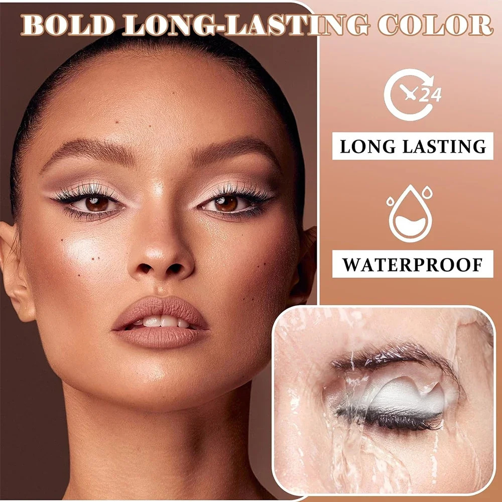 4pcs 6-Color Matt Eye Shadow Primer with Brush Oily Eyelids Waterproof and Antifouling Durable Cream Liquid Eye Shadow Cosmetics b240709