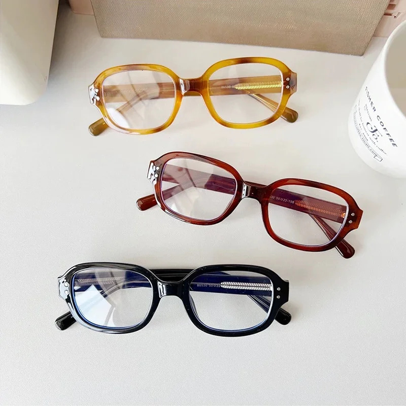 Retro Square Frame Eyeglass Women Red Computer Reading Glasses Clear Blue Light Blocking Eyewears Vintage Decorative Goggles 240708