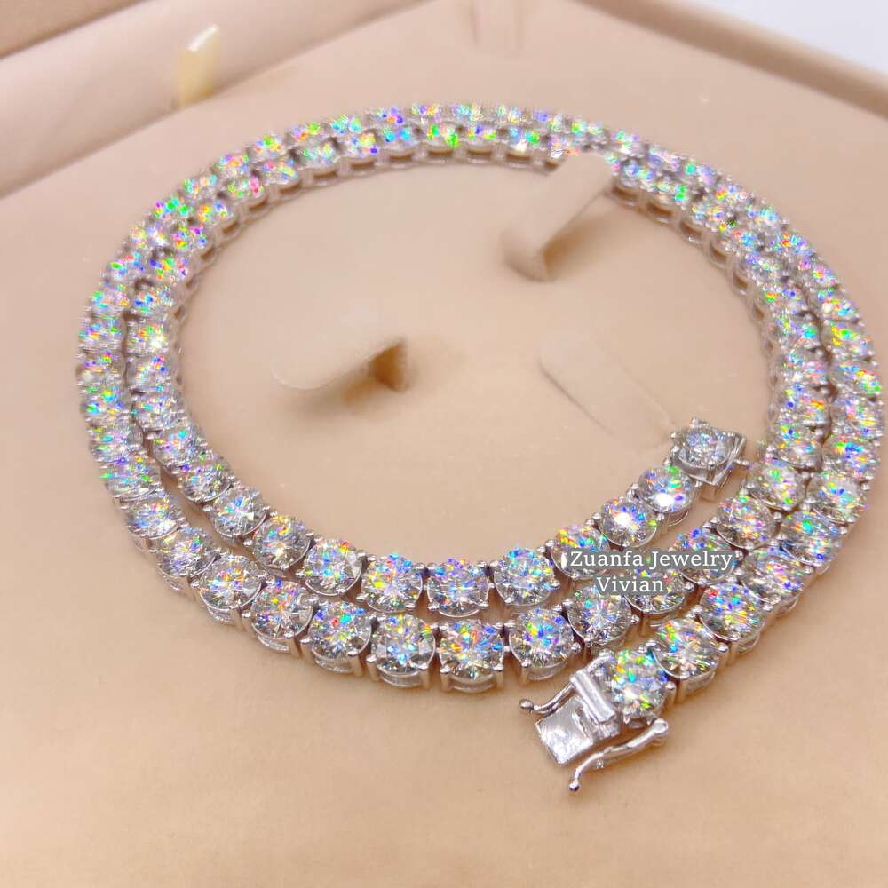5mm Chain Bracelet in Stock Silver Moissanite Diamond Chains Fine Jewelry Tennis