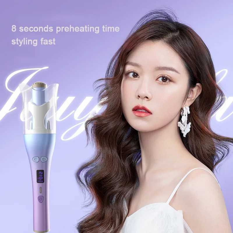 New Arrival New Automatic Clockwork Anti Clockwork Rotation LED Display Screen Temperature Adjustable Wave Curling Iron Rod Curling Machine Z241022
