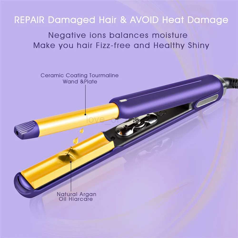 Multifunction Curved Plate Curling Irons Tourmaline Ceramic Hair Straightener Curler 240 Salon Hair Waves Waver 110-240VZ240709