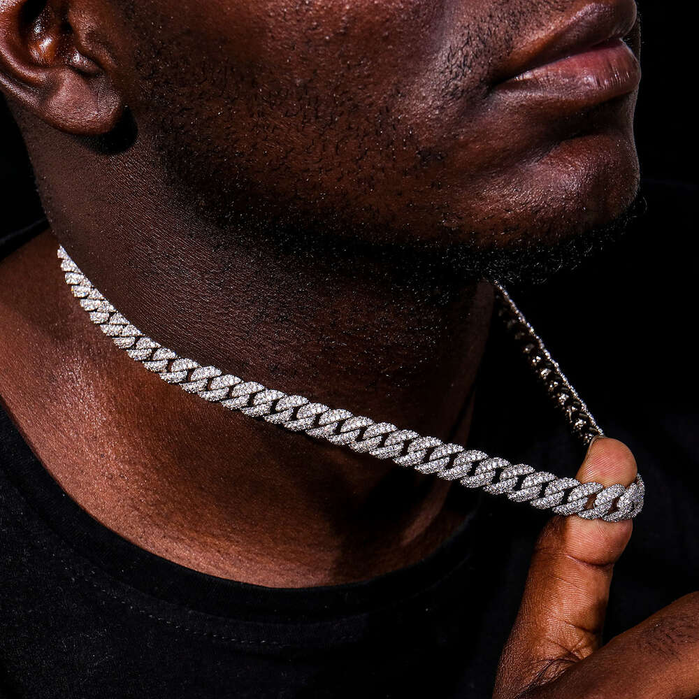 Sterling Silver 10k 14k Gold Plated Cuban Link Chain Cuban Link Chain Hip Hop Jewelry Cuban Chain Necklace Moissanite Gold Link